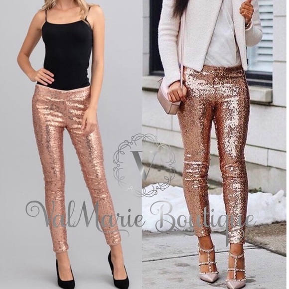 Pants - Rose gold sequin leggings
